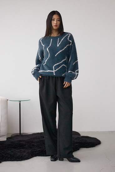 ニュアンス柄ニットトップス 詳細画像