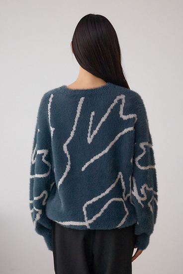 ニュアンス柄ニットトップス 詳細画像