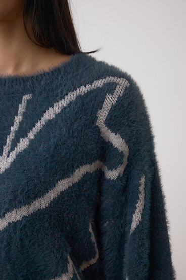 ニュアンス柄ニットトップス 詳細画像