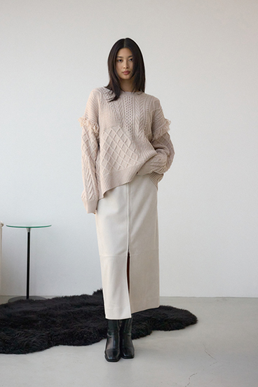 スイッチングフリンジニット 詳細画像