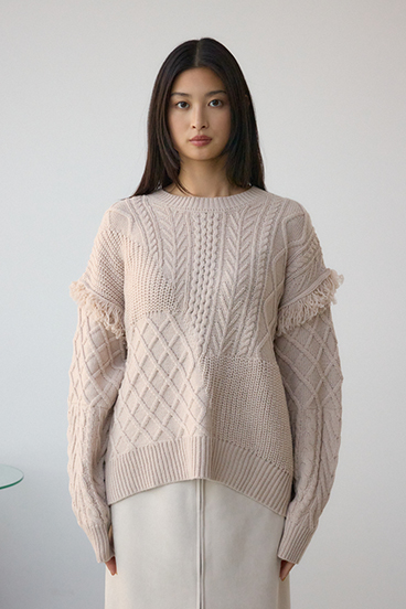 スイッチングフリンジニット 詳細画像