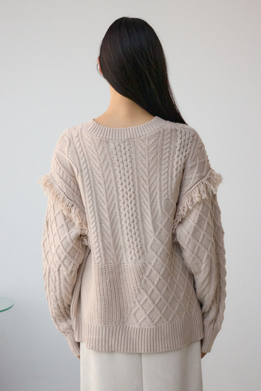 スイッチングフリンジニット 詳細画像