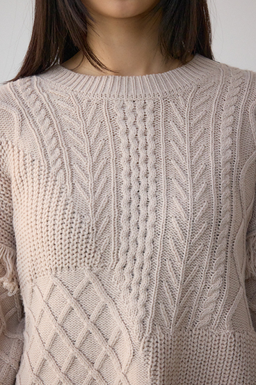 スイッチングフリンジニット 詳細画像