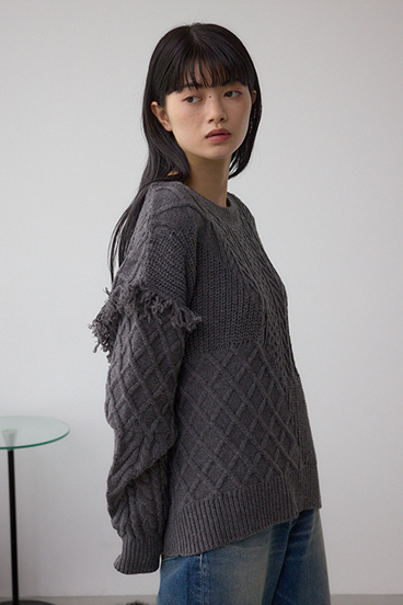 スイッチングフリンジニット 詳細画像