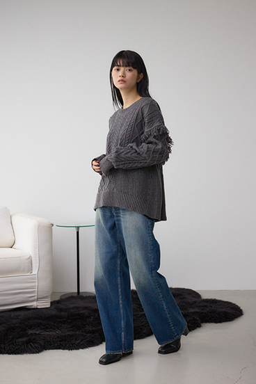 スイッチングフリンジニット 詳細画像