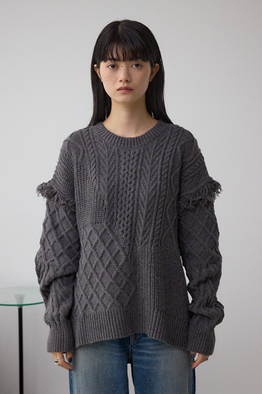 スイッチングフリンジニット 詳細画像