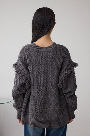 スイッチングフリンジニット 詳細画像