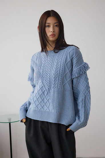 スイッチングフリンジニット 詳細画像