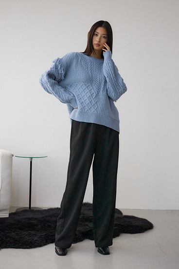 スイッチングフリンジニット 詳細画像