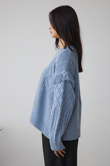 スイッチングフリンジニット 詳細画像