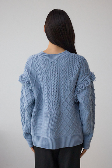 スイッチングフリンジニット 詳細画像