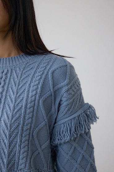 スイッチングフリンジニット 詳細画像