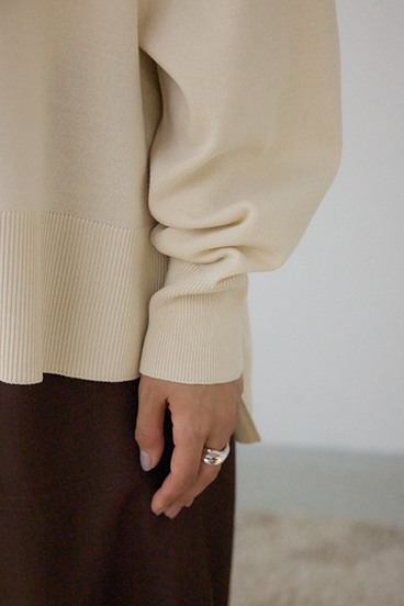 ポロカラーフォルムニットプルオーバー 詳細画像