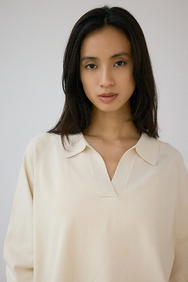 ポロカラーフォルムニットプルオーバー 詳細画像