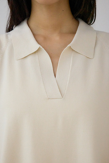 ポロカラーフォルムニットプルオーバー 詳細画像