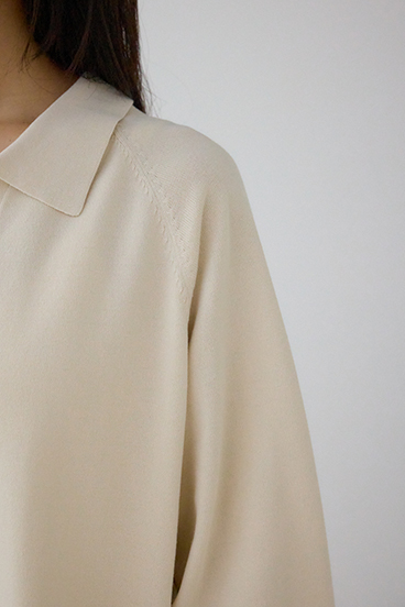 ポロカラーフォルムニットプルオーバー 詳細画像