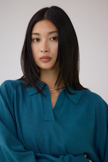 ポロカラーフォルムニットプルオーバー 詳細画像