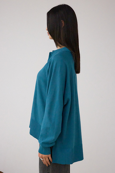 ポロカラーフォルムニットプルオーバー 詳細画像