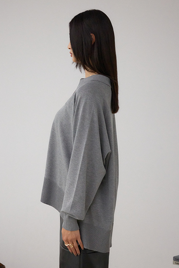 ポロカラーフォルムニットプルオーバー 詳細画像