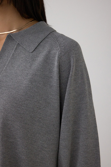 ポロカラーフォルムニットプルオーバー 詳細画像