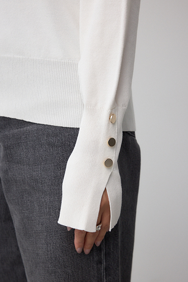 格上げ 2WAYボタンデザインニット 詳細画像