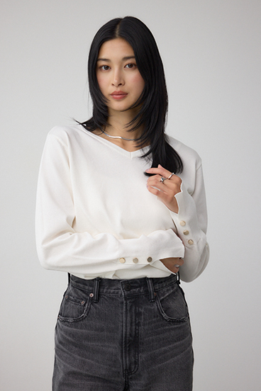 格上げ 2WAYボタンデザインニット 詳細画像