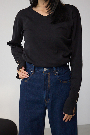 格上げ 2WAYボタンデザインニット