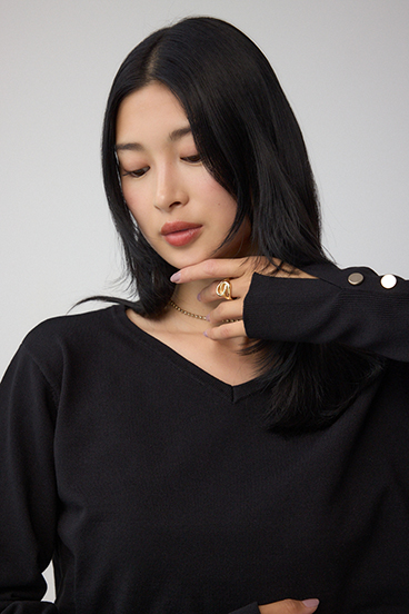 格上げ 2WAYボタンデザインニット 詳細画像