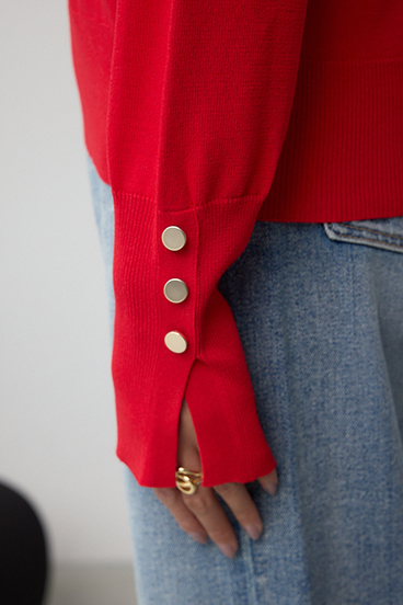 格上げ 2WAYボタンデザインニット 詳細画像