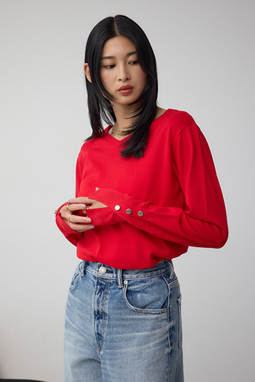 格上げ 2WAYボタンデザインニット 詳細画像