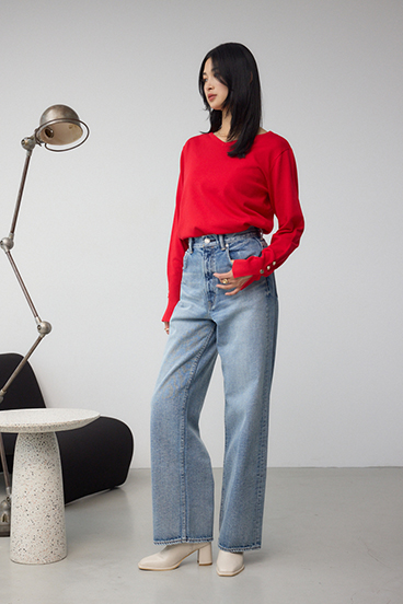 格上げ 2WAYボタンデザインニット 詳細画像