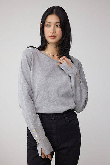 格上げ 2WAYボタンデザインニット 詳細画像