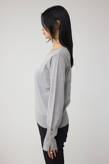 格上げ 2WAYボタンデザインニット 詳細画像