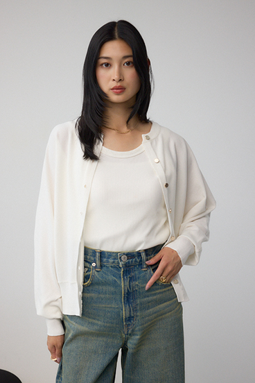 格上げ ドルマンニットカーディガン 詳細画像