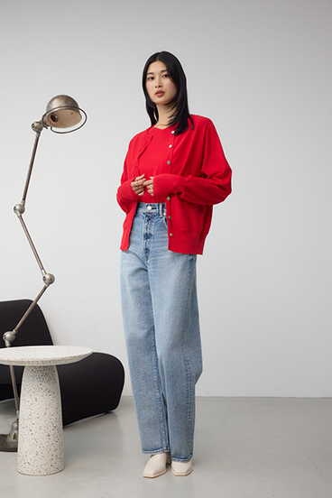 格上げ ドルマンニットカーディガン 詳細画像