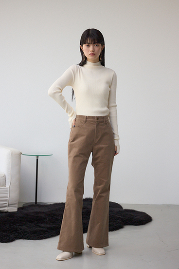 サムホールリブニットトップス 詳細画像