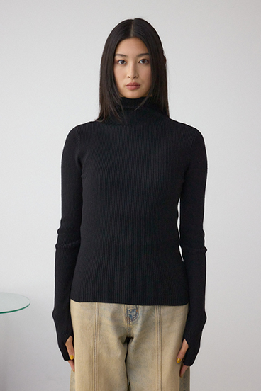 サムホールリブニットトップス 詳細画像