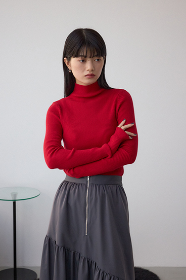 サムホールリブニットトップス 詳細画像