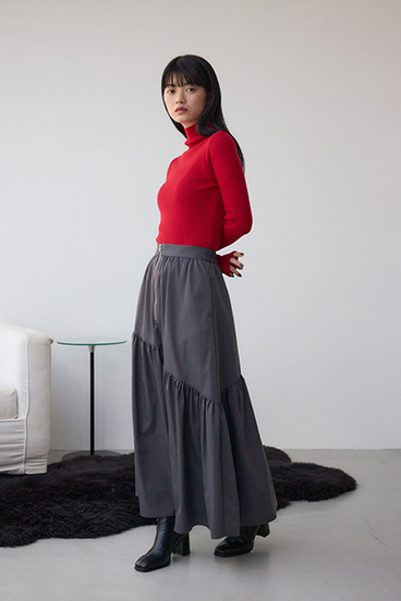 サムホールリブニットトップス 詳細画像