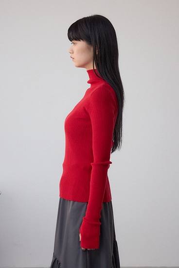 サムホールリブニットトップス 詳細画像