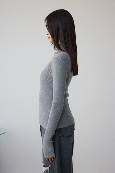 サムホールリブニットトップス 詳細画像