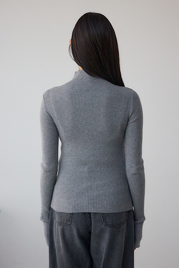 サムホールリブニットトップス 詳細画像