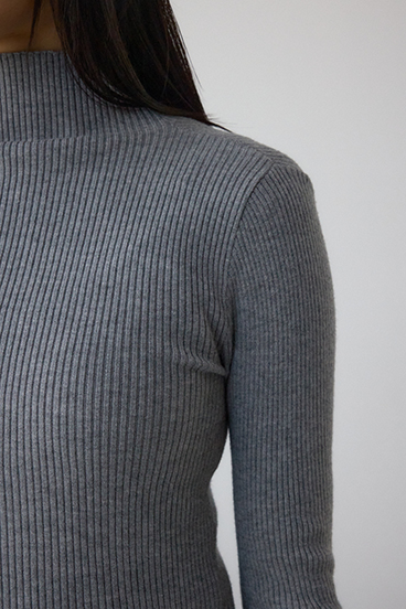 サムホールリブニットトップス 詳細画像