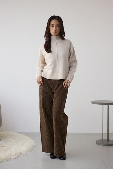 アソートカラーハイネックニットトップス 詳細画像