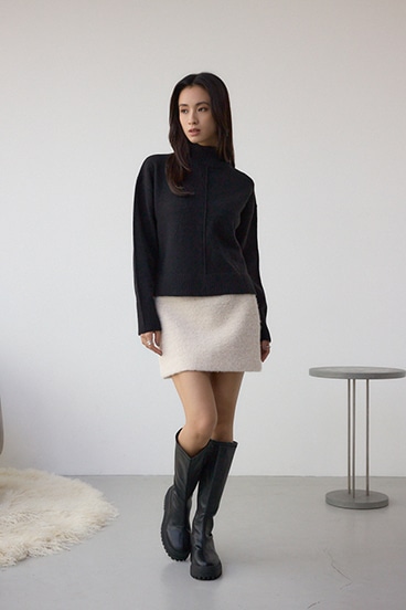 アソートカラーハイネックニットトップス 詳細画像