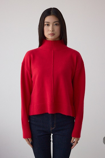 アソートカラーハイネックニットトップス 詳細画像