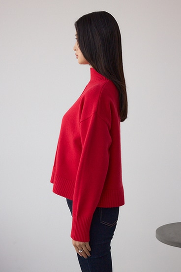 アソートカラーハイネックニットトップス 詳細画像