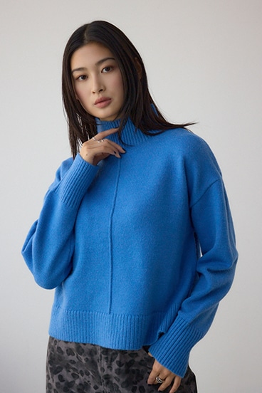 アソートカラーハイネックニットトップス 詳細画像