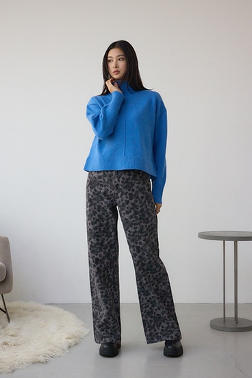 アソートカラーハイネックニットトップス 詳細画像