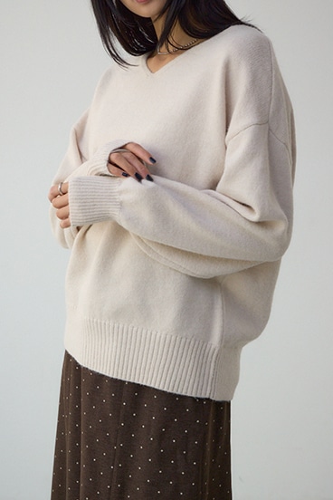 Vネックアソートカラーニットプルオーバー